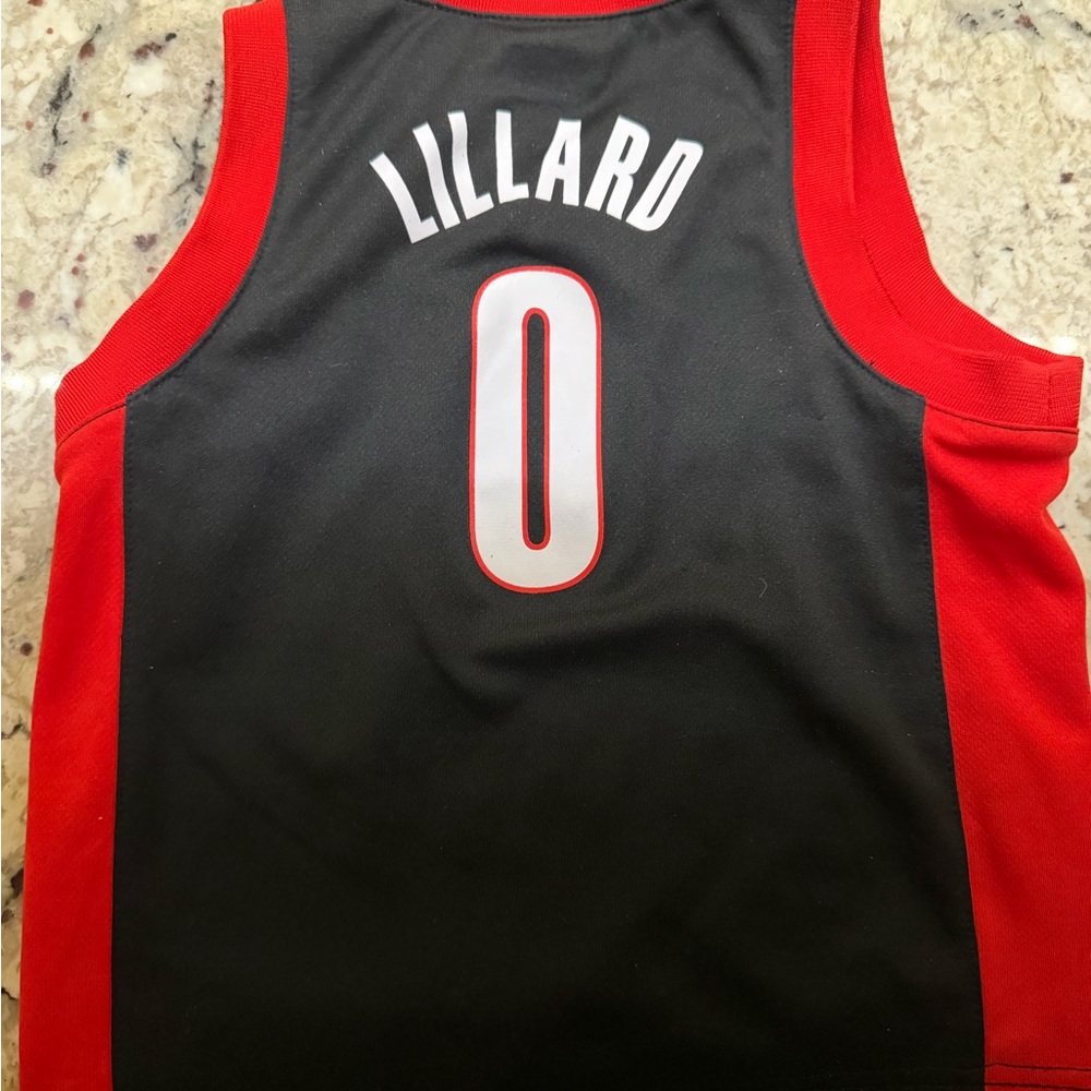 Lillard Portland Blazers Kids Basketball Jersey - Black and Red